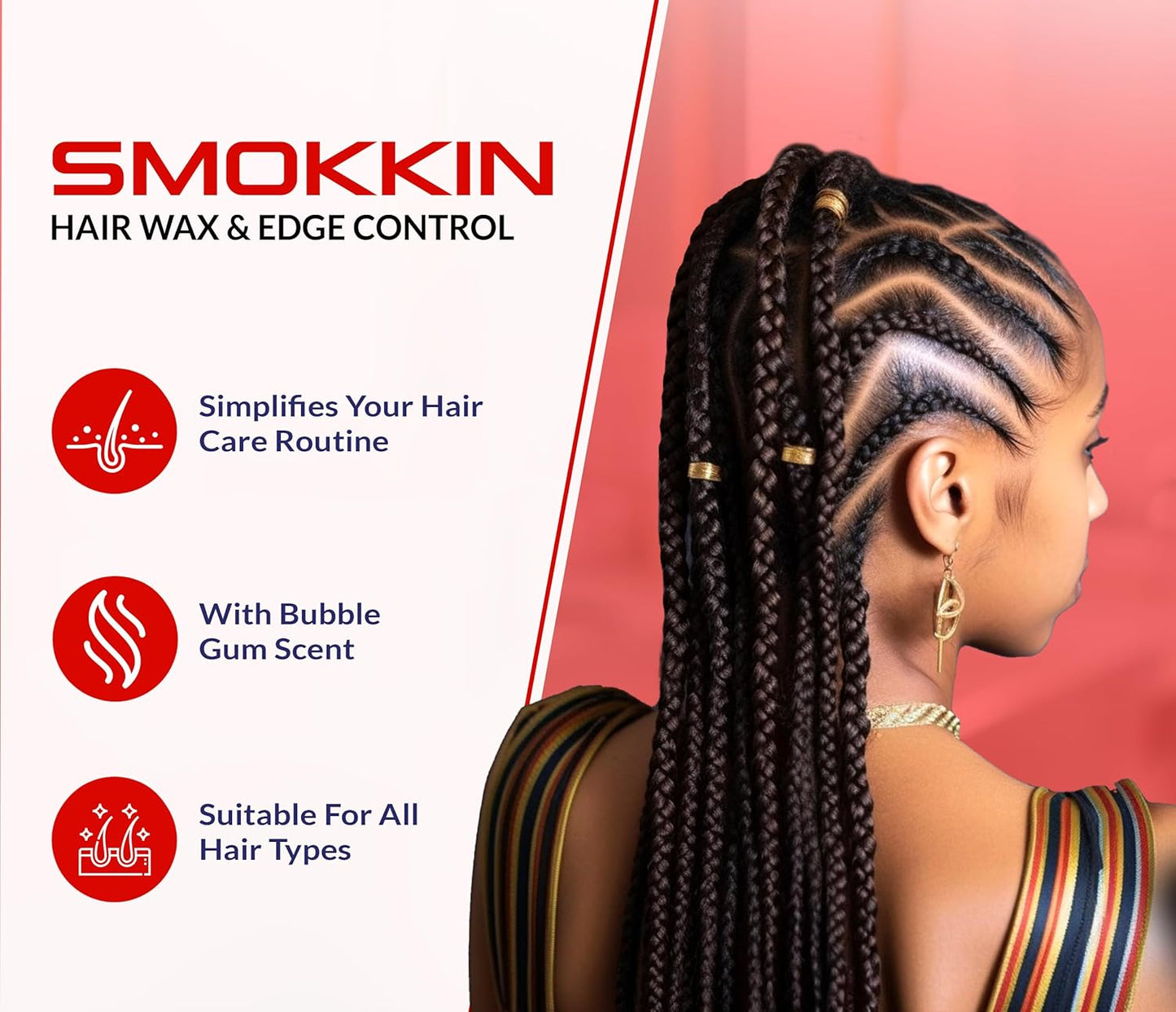 Smokkin Strong Hold Hair Gel with Argan Oil for Braids & Edges