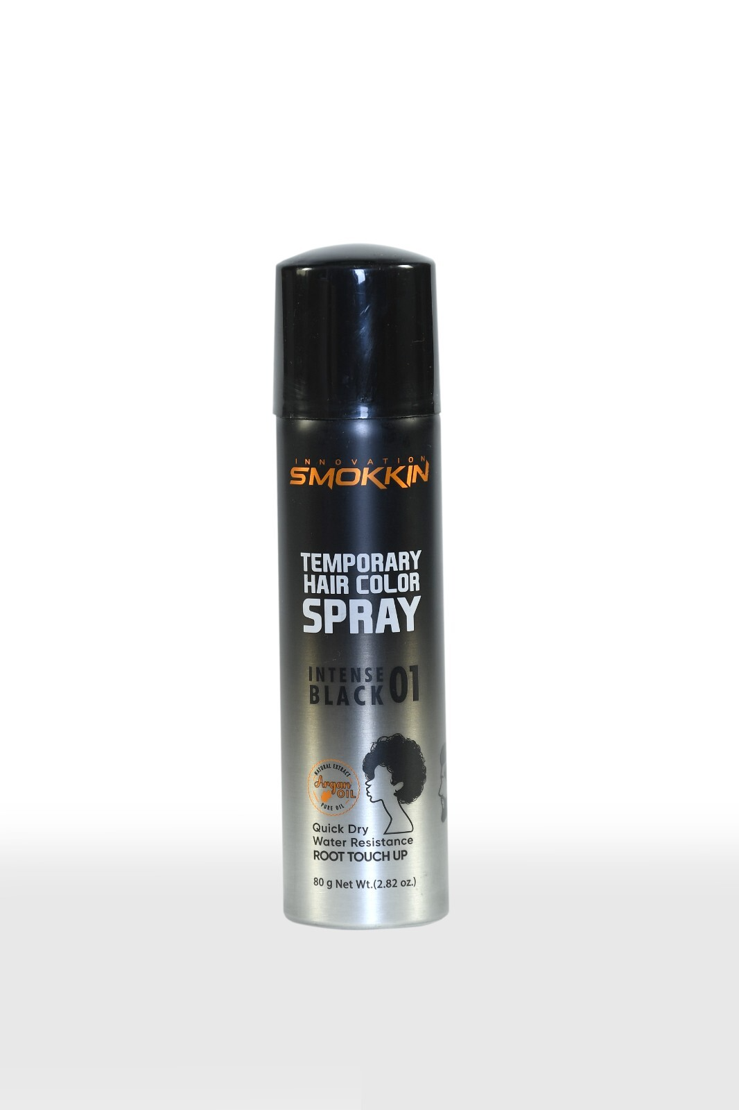 Smokkin Black Hair Spray, Frizz Control & Shine Boosting Formula - 80g Net Wt